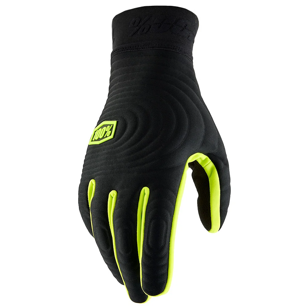 Materiales y estética visual de la versión Negro/Amarillo, 2XL del Guantes 100% BRISKER XTREME (Clima Frio) - Moto Garage Miami