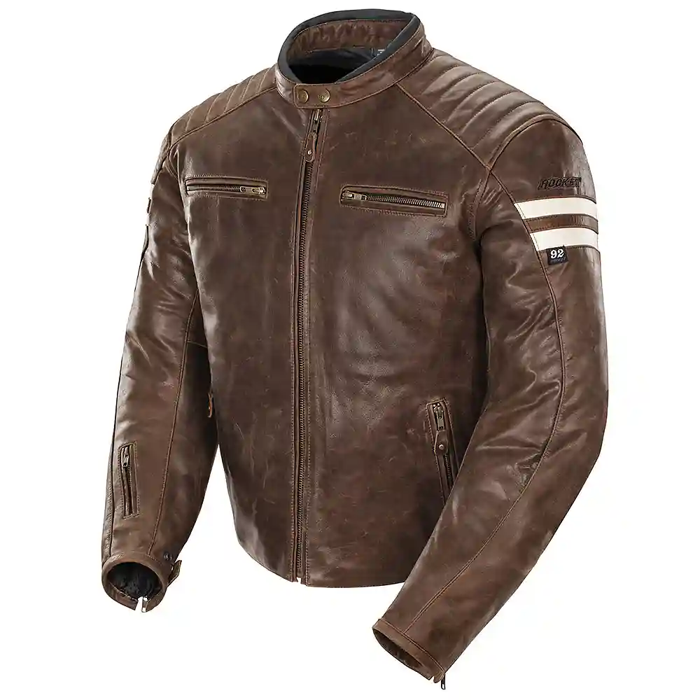 Acabado de fábrica en color Marrón/Crema, 2XL para el Classic 92 Chaqueta - Moto Garage Miami