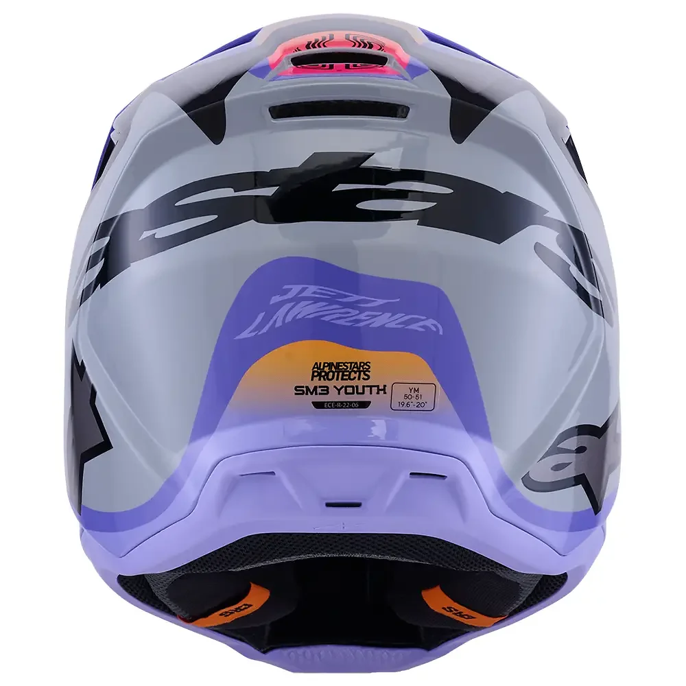 Vista frontal y diseño de calota del SM3 JETTSON (NIÑOS) - Casco Alpinestars - Moto Garage Miami
