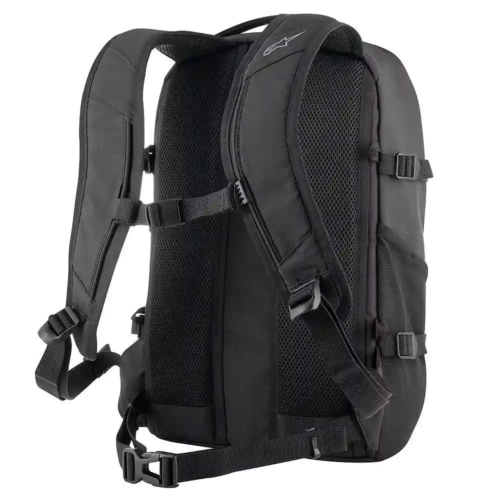Perfil aerodinámico y sistema de ventilación del Mochila Alpinestars AMP 3 - Moto Garage Miami