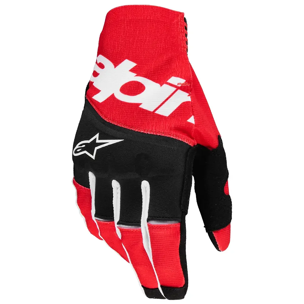 Detalle de pintura y diseño en tonalidad Negro/Rojo Brilllante, 2XL del Guantes TECHSTAR - Moto Garage Miami