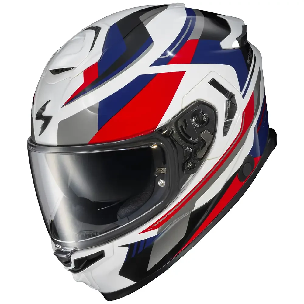 Toma estructural y acabado gráfico Blanco/Rojo/Azul, 2XL del modelo EXO-ECLIPSE LUNAR Casco EXO - Moto Garage Miami