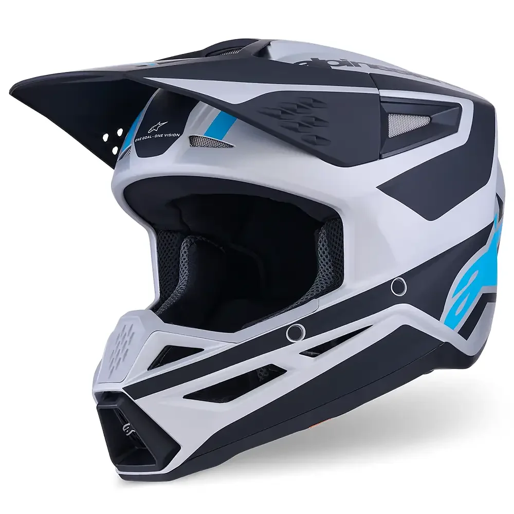 Acabado de fábrica en color Plata/Azul/Negro Mate, 2XL para el SM3 HEAT Casco - Moto Garage Miami