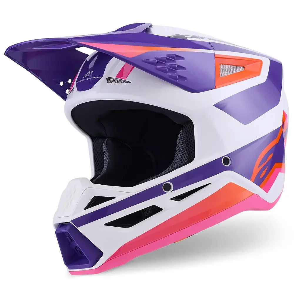 Acabado de fábrica en color Blanco/Purpura/Rosa Brillante, XL para el SM3 HEAT Casco - Moto Garage Miami