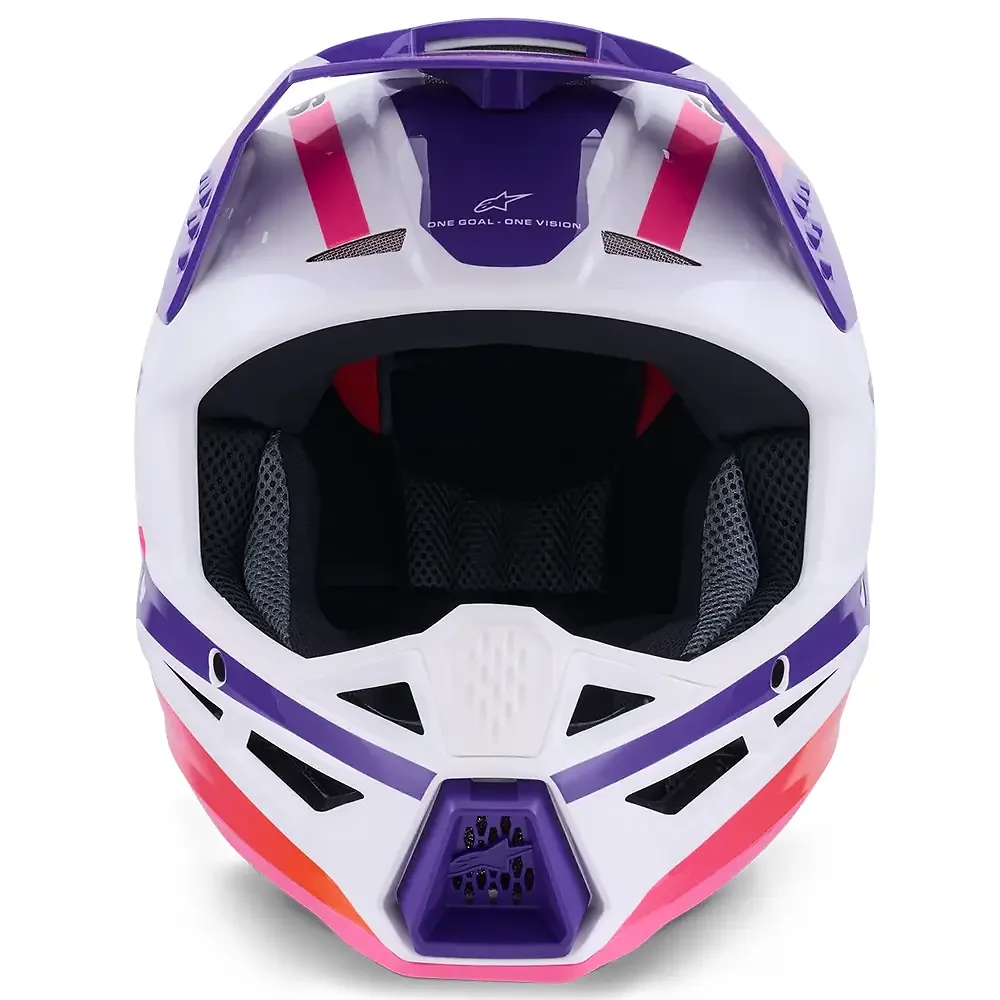 Vista frontal y diseño de calota del SM3 HEAT Casco Alpinestars - Moto Garage Miami