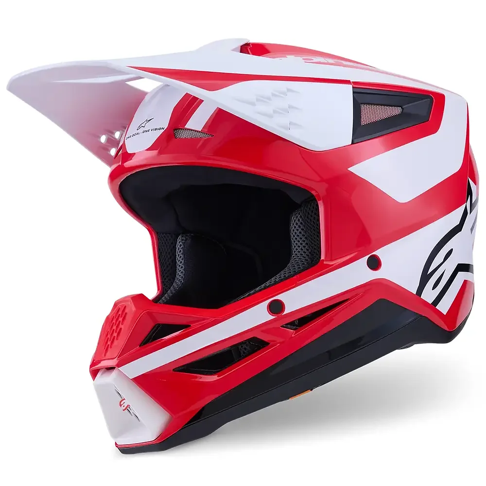 Detalle de pintura y diseño en tonalidad Rojo/Blanco/Negro Brillante, 2XL del SM3 HEAT Casco - Moto Garage Miami