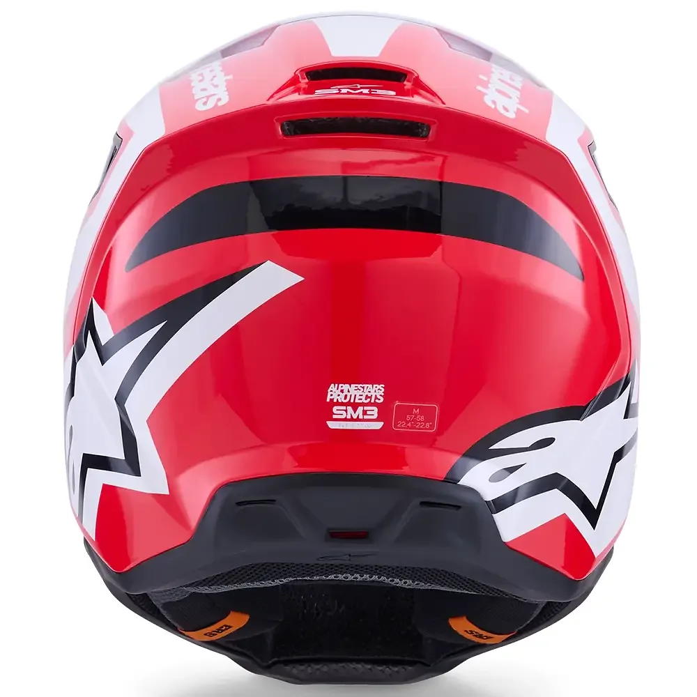 Vista frontal y diseño de calota del SM3 HEAT Casco Alpinestars - Moto Garage Miami