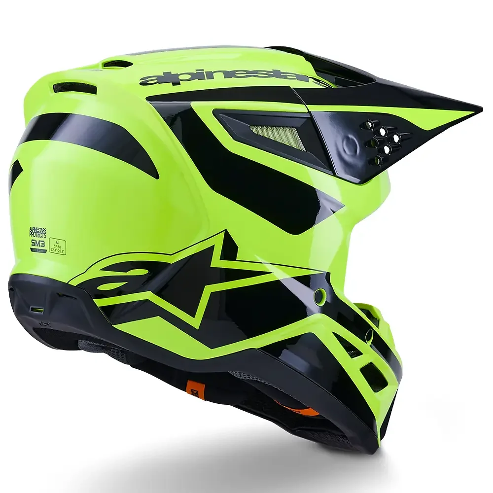 Vista frontal y diseño de calota del SM3 HEAT Casco Alpinestars - Moto Garage Miami