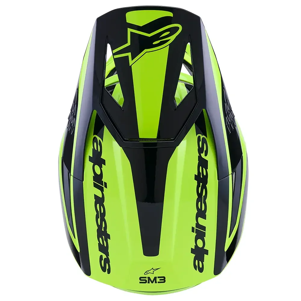 Vista frontal y diseño de calota del SM3 HEAT Casco Alpinestars - Moto Garage Miami