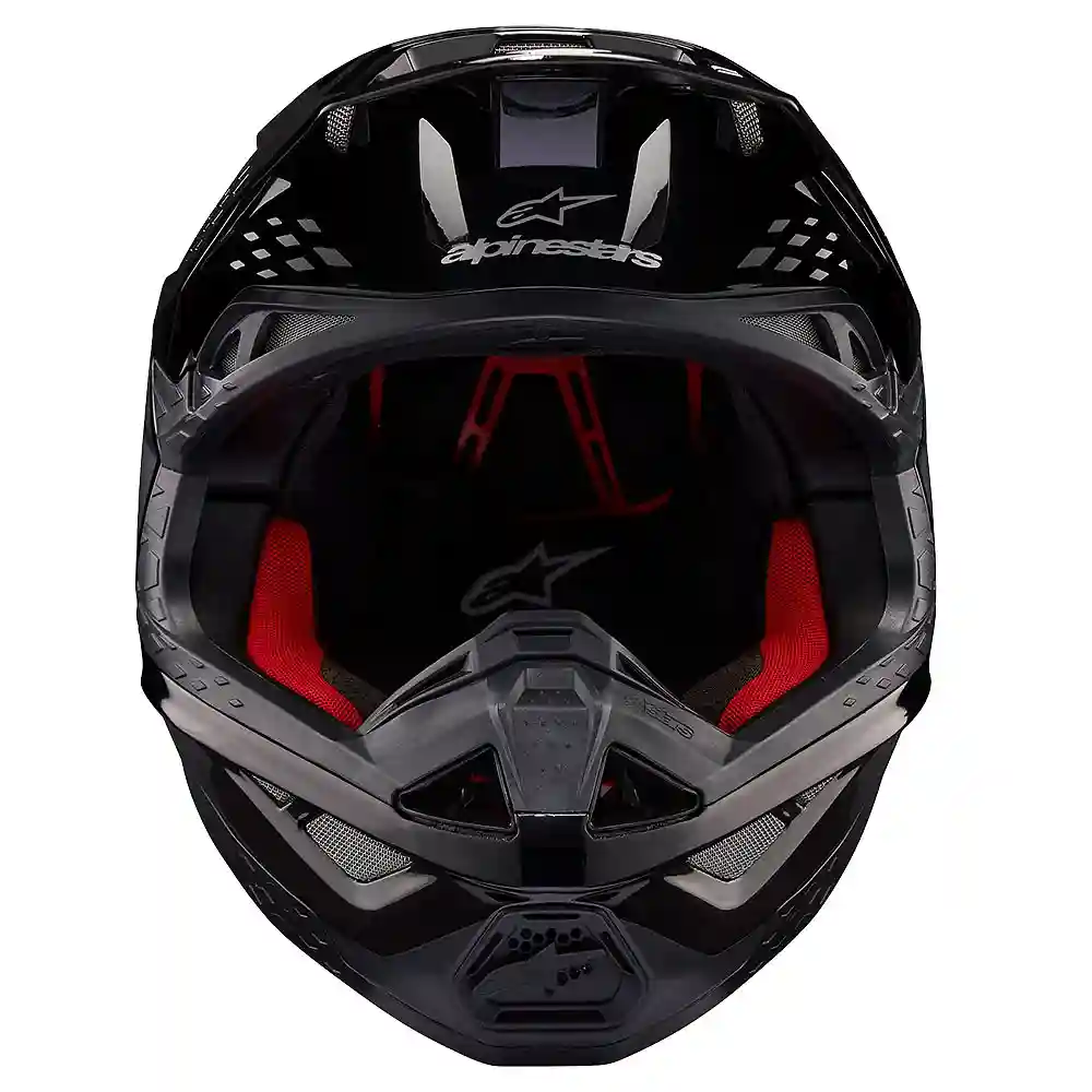 Primer plano de la construcción y material del SUPERTECH M10 FLOOD Casco Alpinestars - Moto Garage Miami