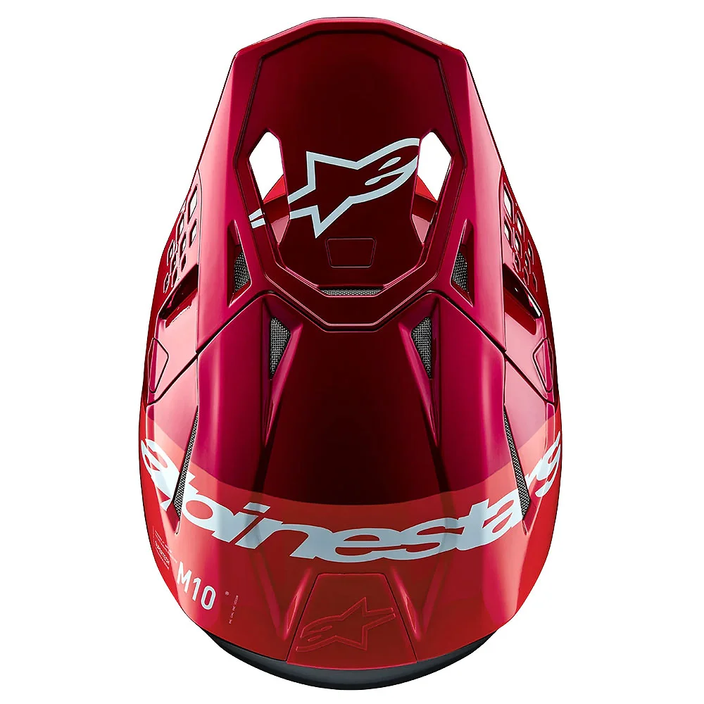 Primer plano de la construcción y material del SUPERTECH M10 FLOOD Casco Alpinestars - Moto Garage Miami