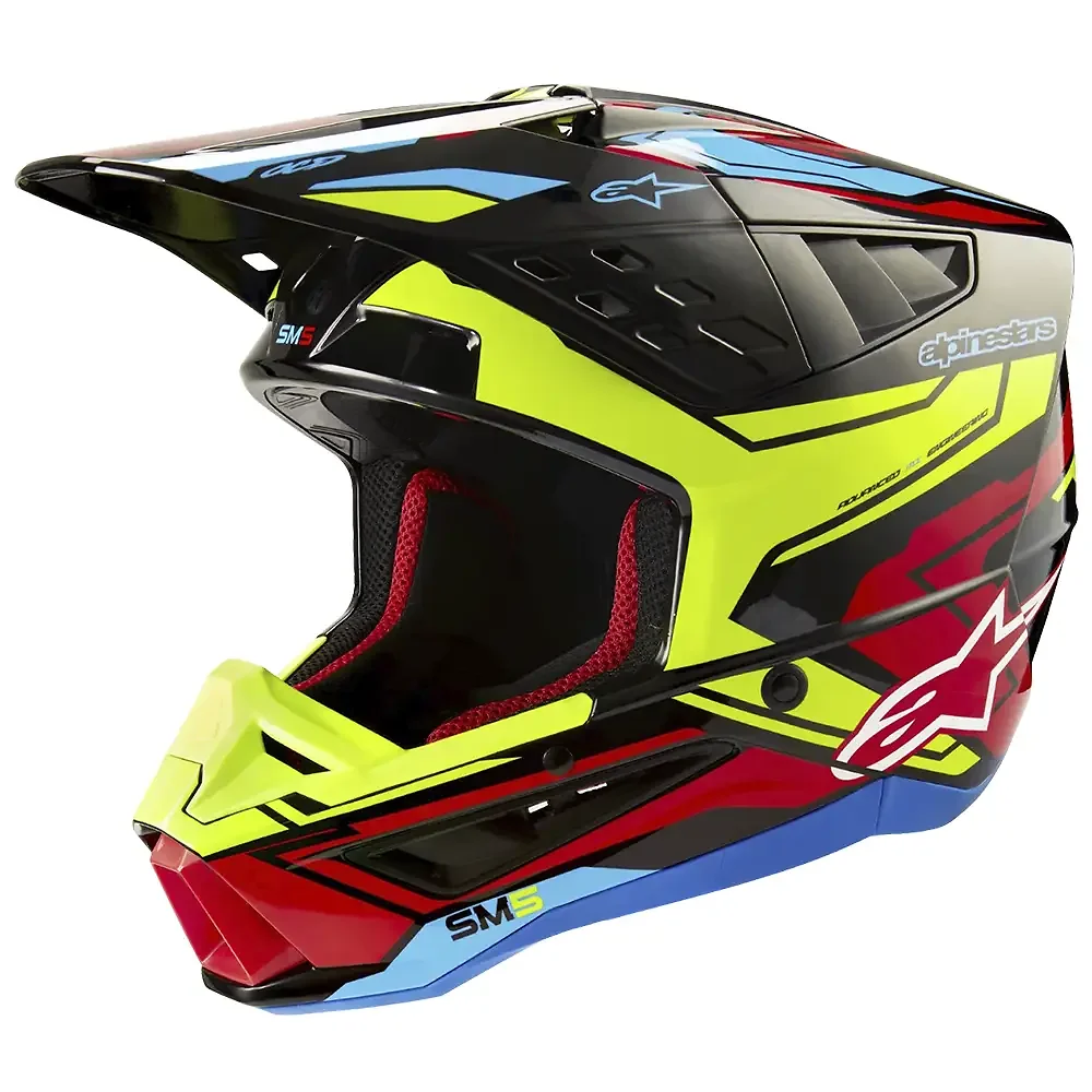 Toma estructural y acabado gráfico Negro/Amarillo Fluor/Rojo Brillante, 2XL del modelo SM5 ACTION 2 Casco - Moto Garage Miami