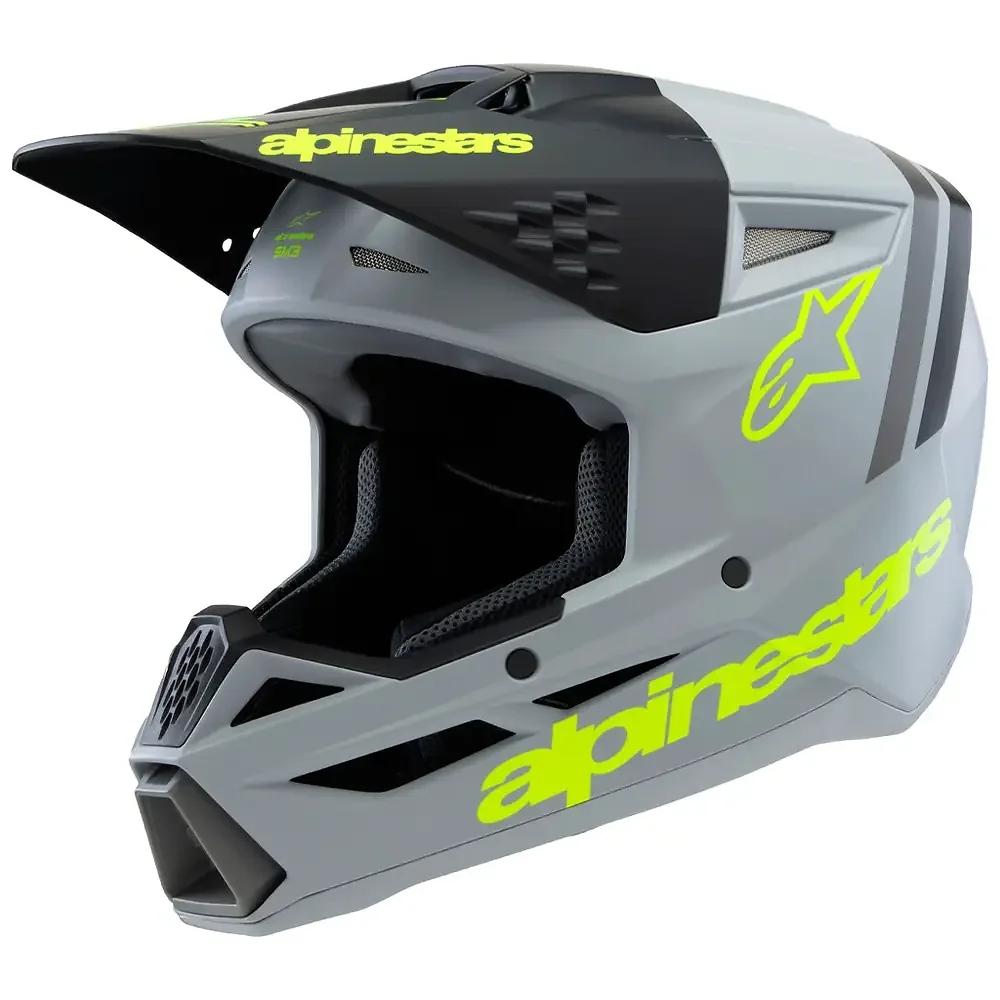 Acabado de fábrica en color Gris/Negro/Amarillo Fluor Mate, S Juvenil para el SM3 RADIUM (NIÑOS) - Casco - Moto Garage Miami
