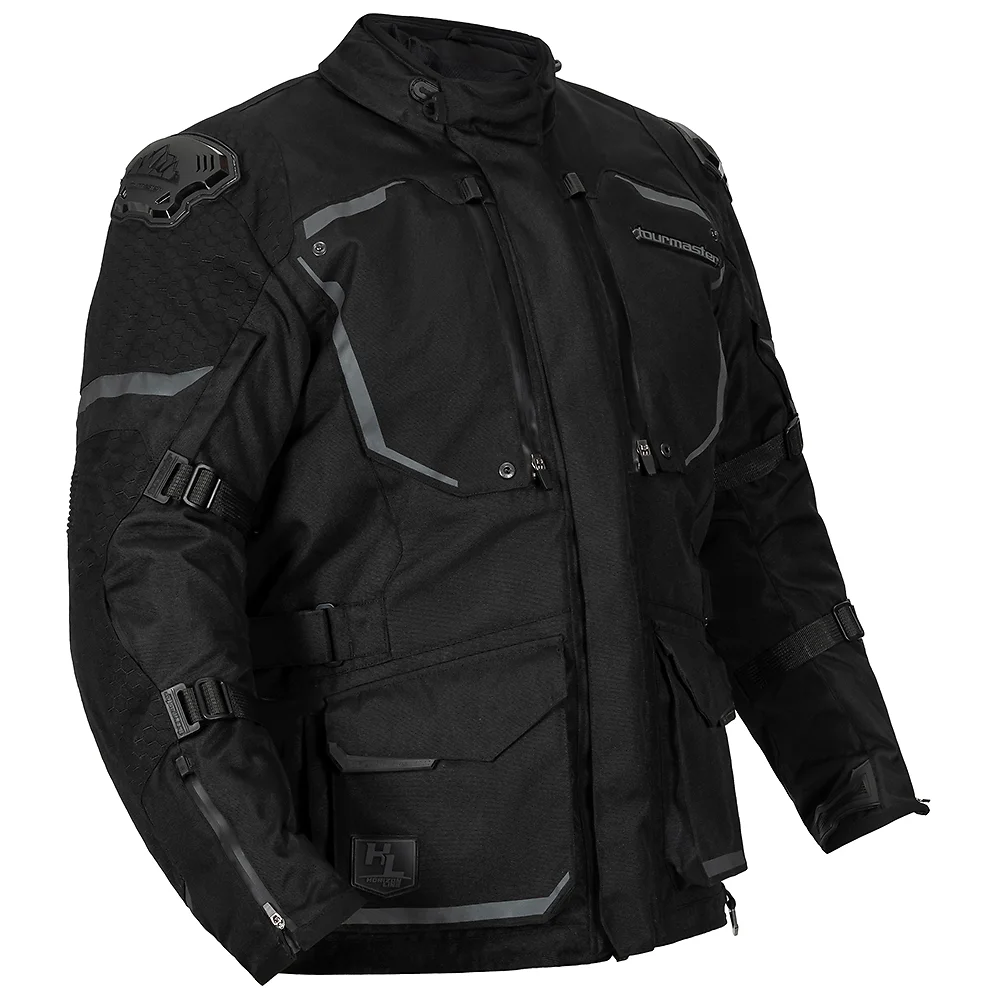 Primer plano de la construcción y material del THE TREK ADV Chaqueta Tourmaster - Moto Garage Miami