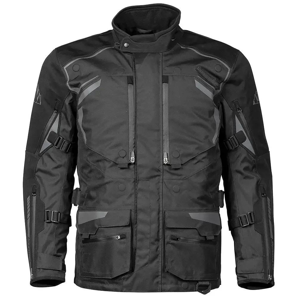 Materiales y estética visual de la versión Negro/Negro, 3XL del HIGHLANDER ADV Chaqueta - Moto Garage Miami