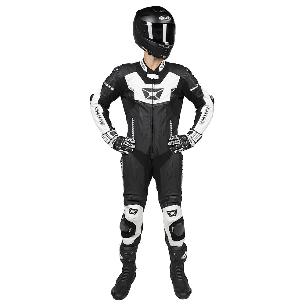 Acabado de fábrica en color Negro/Blanco, S para el REVO SPORT AIR Traje de cuero - Moto Garage Miami