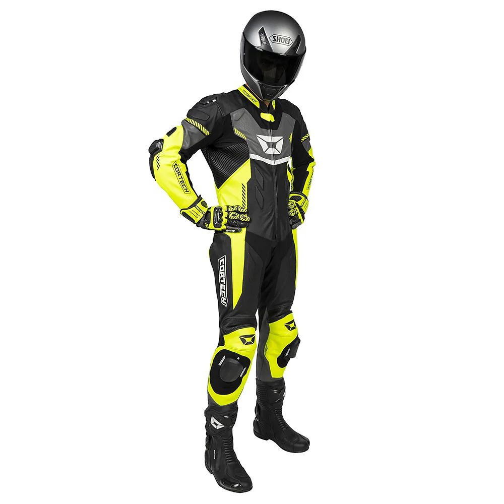 Toma estructural y acabado gráfico Negro/Alta Visibilidad/Plomo, 2XL del modelo REVO SPORT AIR Traje de cuero - Moto Garage Miami