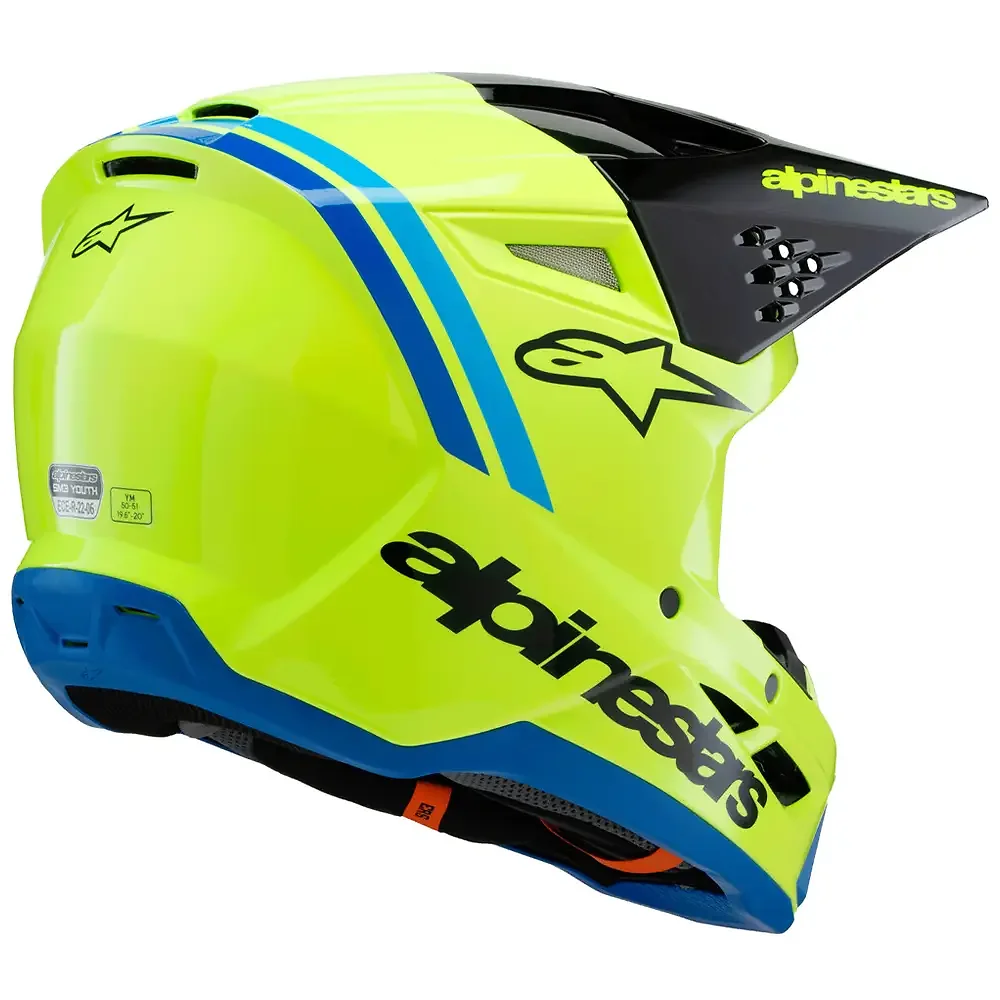 Perfil aerodinámico y sistema de ventilación del SM3 RADIUM (NIÑOS) - Casco Alpinestars - Moto Garage Miami