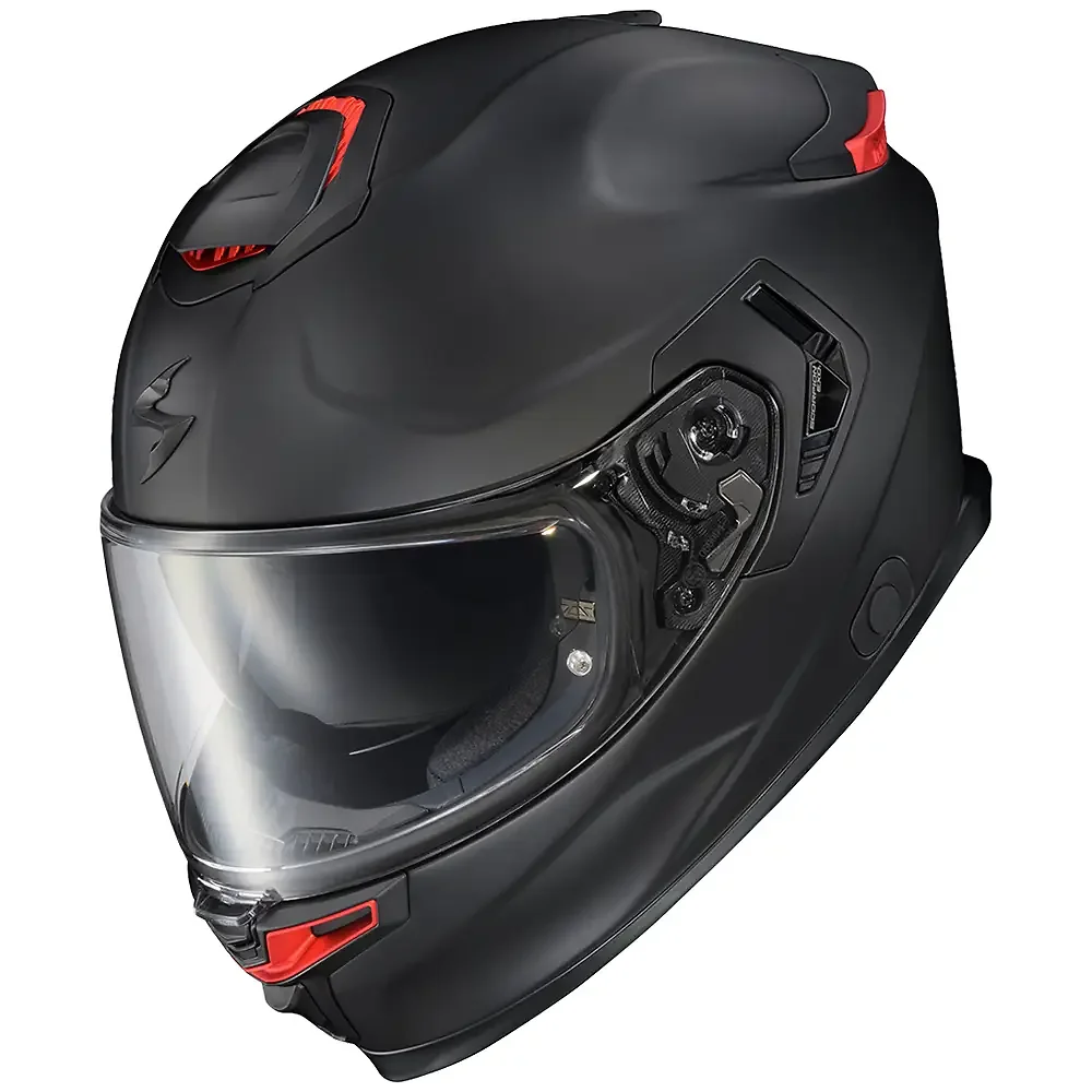 Detalle de pintura y diseño en tonalidad Negro Mate, 2XL del EXO-ECLIPSE Sólido Casco EXO - Moto Garage Miami