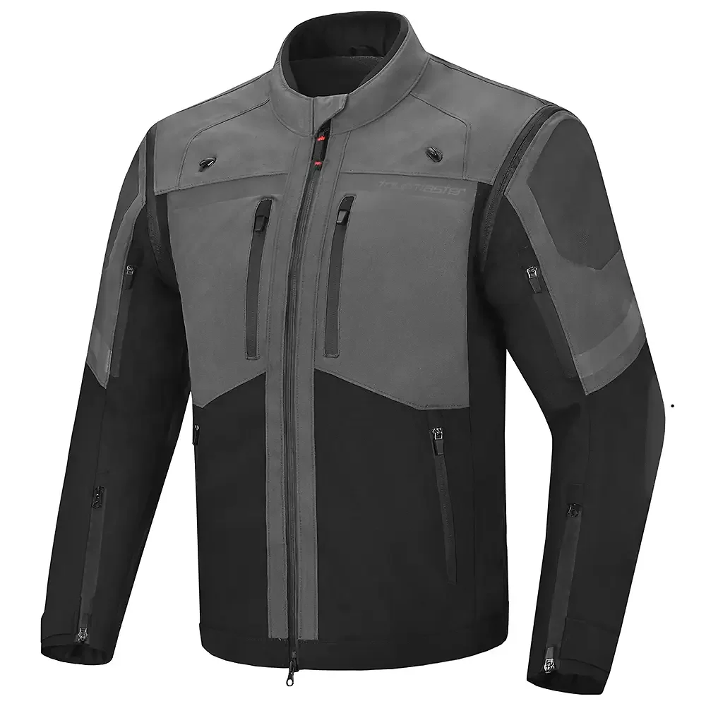 Detalle de pintura y diseño en tonalidad Gris/Negro, 3XL del Adventure Lite Chaqueta - Moto Garage Miami