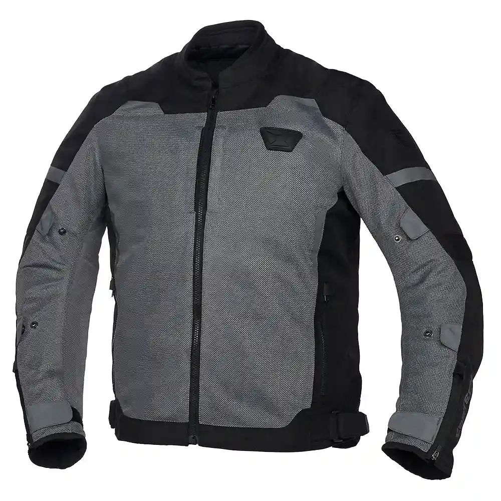 Detalle de pintura y diseño en tonalidad Negro/Gris, 3XL del AERO-FLO 2.0 Chaqueta - Moto Garage Miami