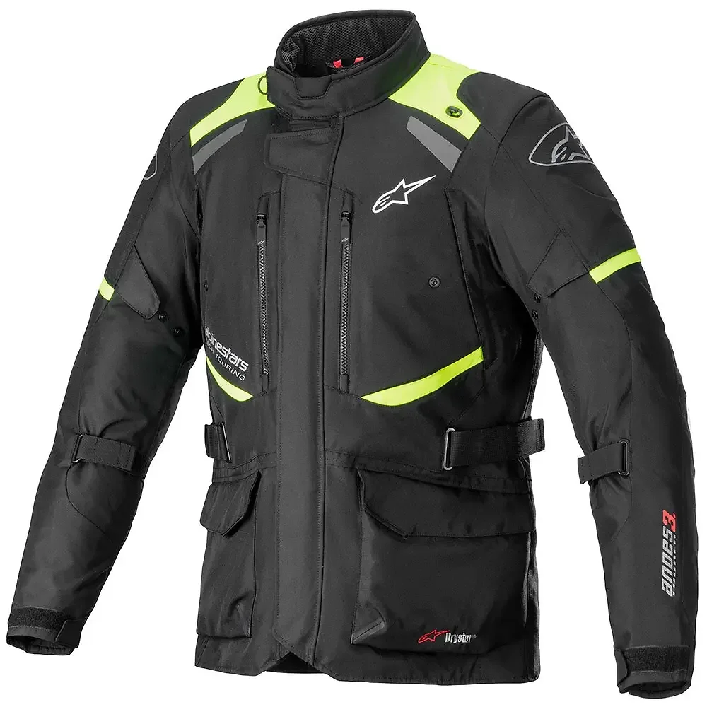Toma estructural y acabado gráfico Negro/Amarillo Fluor, 4XL del modelo ANDES V3 Drystar® Chaqueta - Moto Garage Miami