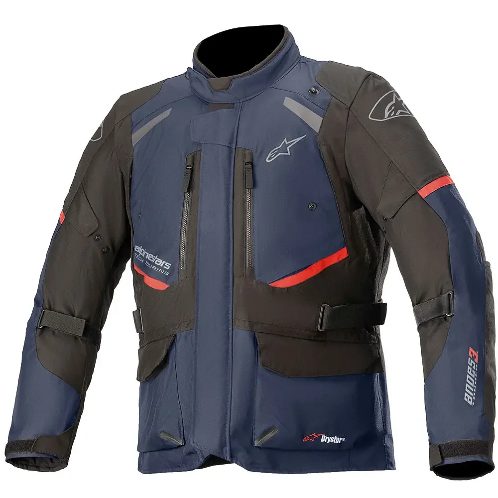 Detalle de pintura y diseño en tonalidad Azul Oscuro/Negro, 4XL del ANDES V3 Drystar® Chaqueta - Moto Garage Miami