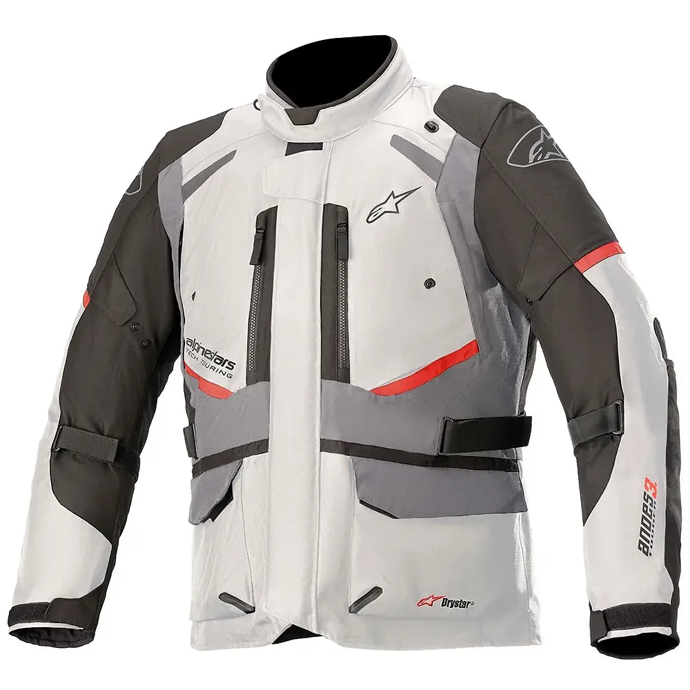 Detalle de pintura y diseño en tonalidad Gris Hielo/Gris Oscuro, 4XL del ANDES V3 Drystar® Chaqueta - Moto Garage Miami