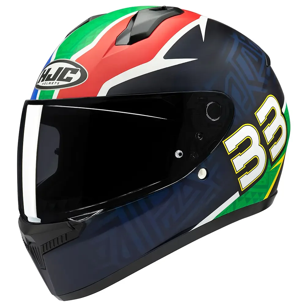 Detalle de pintura y diseño en tonalidad 3XL del C10 Brad Binder BB33 LTD / Casco - Moto Garage Miami