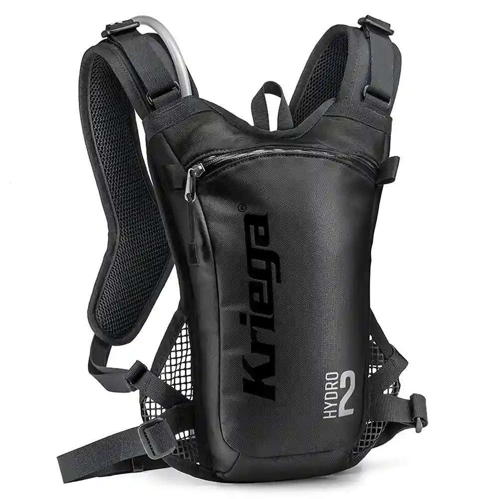 Vista frontal y diseño de calota del HYDRO-2 HYDRATION PACK - Moto Garage Miami