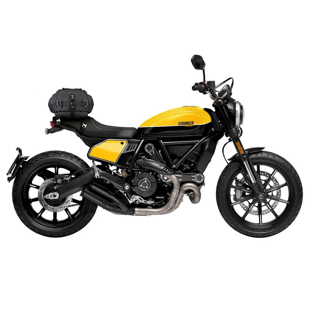 Vista frontal y diseño de calota del Montaje US-DRYPACK DUCATI SCRAMBLER - Moto Garage Miami
