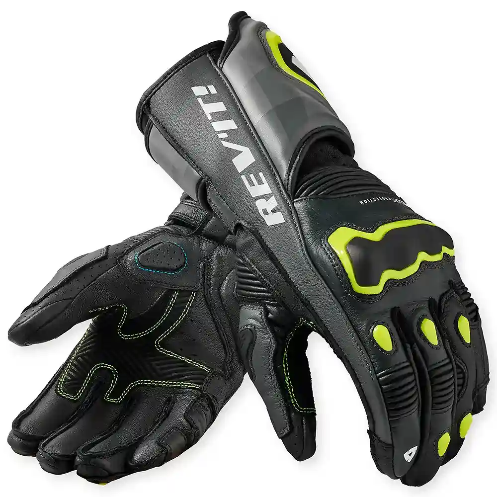 Toma estructural y acabado gráfico Gris/Amarillo Fluor, 2XL del modelo Quantum 3 / Guantes ! - Moto Garage Miami