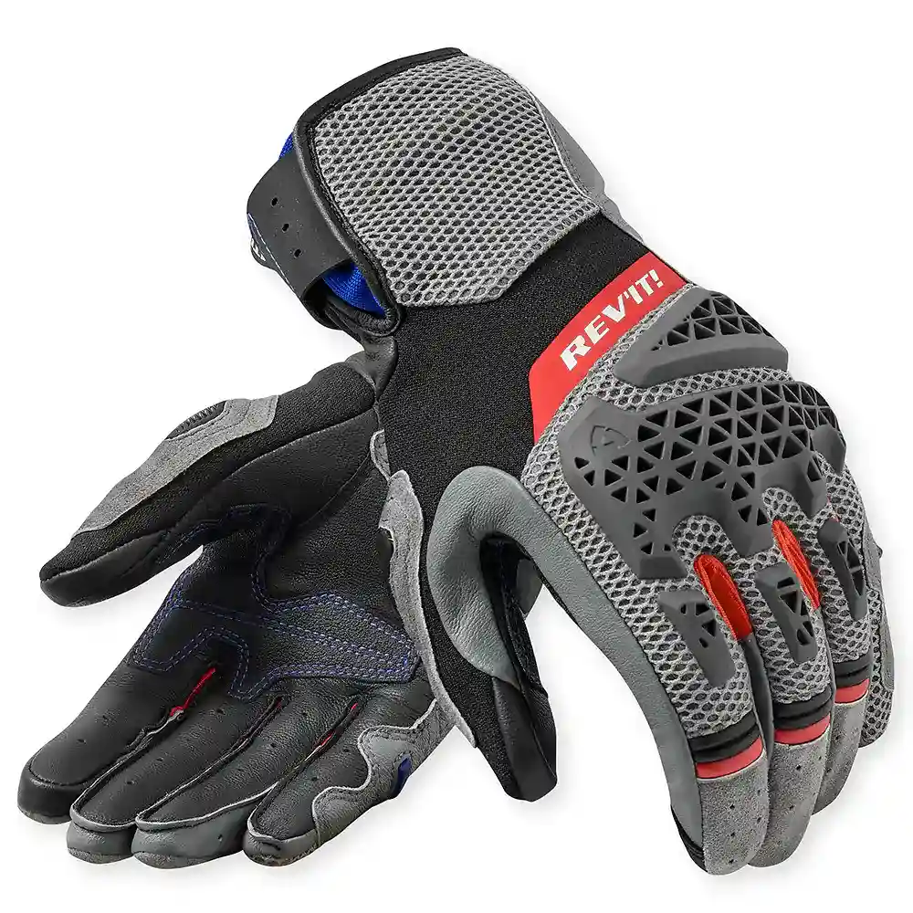Materiales y estética visual de la versión Gris/Rojo, XL del Sand 5 Mujer / Guantes ! - Moto Garage Miami