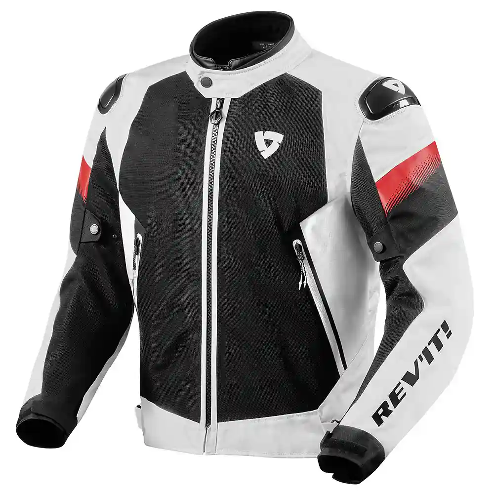 Materiales y estética visual de la versión Blanco/Negro, 3XL del Control Air H2O / Chaqueta ! - Moto Garage Miami