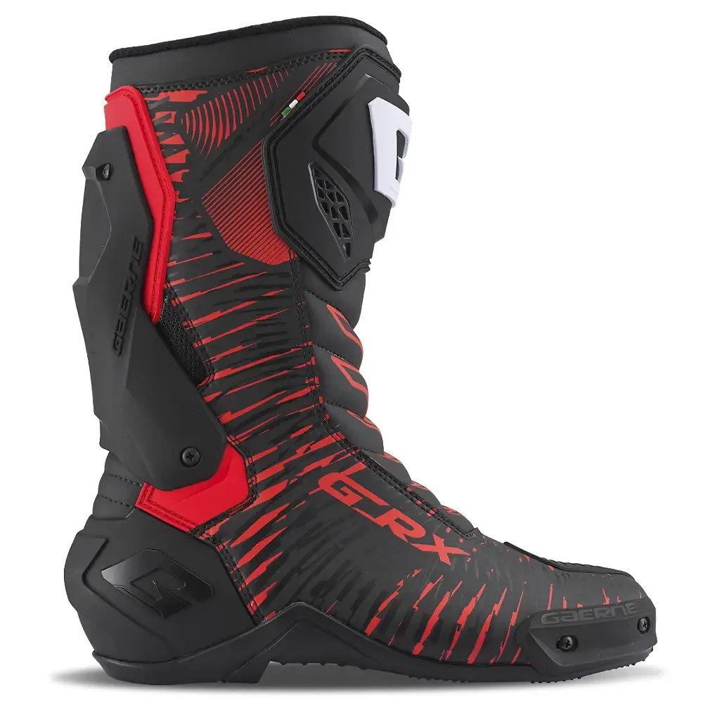 Toma estructural y acabado gráfico Negro/Rojo, 12 del modelo G_RX - Moto Garage Miami