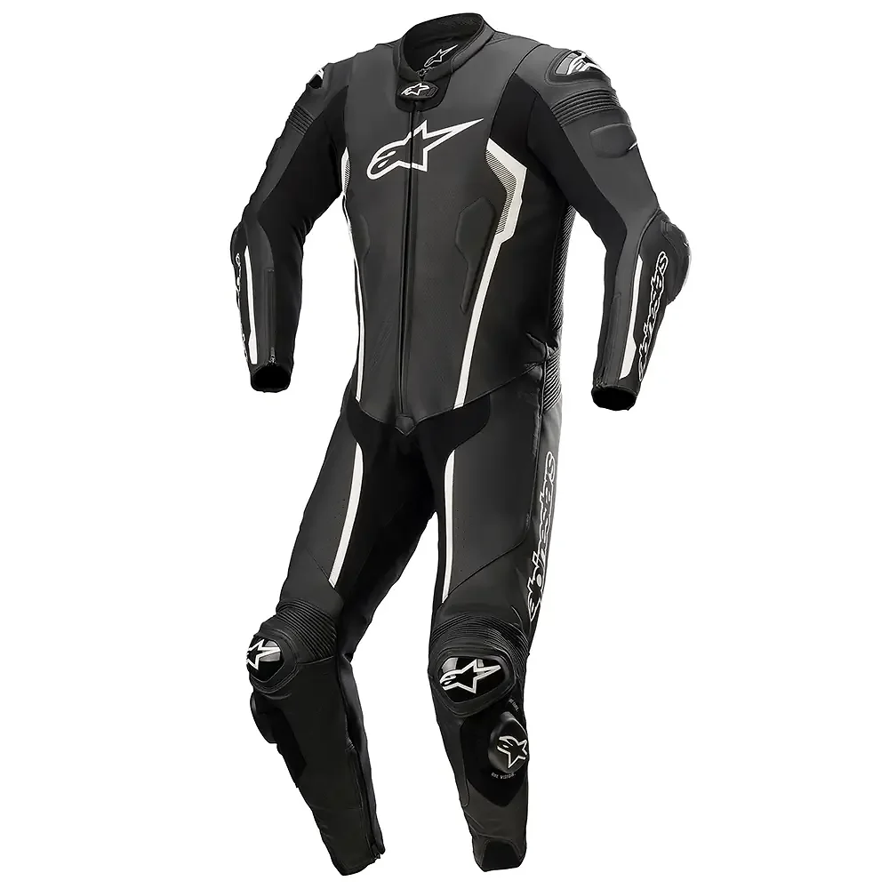 Acabado de fábrica en color Negro/Blanco, 60 para el Missile V2 1 Pieza / Traje de Cuero - Moto Garage Miami