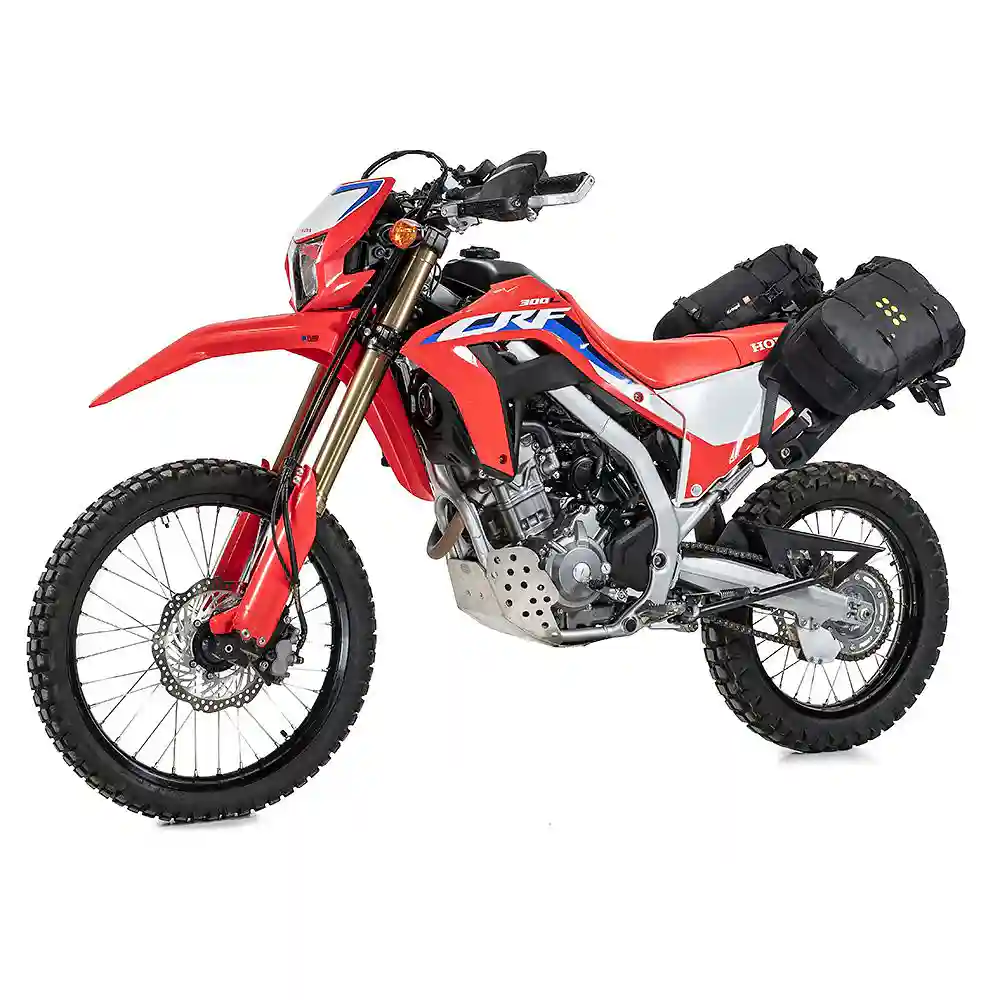 Vista frontal y diseño de calota del Base-OS HONDA CRF300L/CRF300 RALLY - Moto Garage Miami