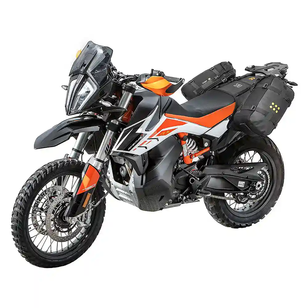 Vista frontal y diseño de calota del Base-OS KTM 790/890 Adventure - Moto Garage Miami