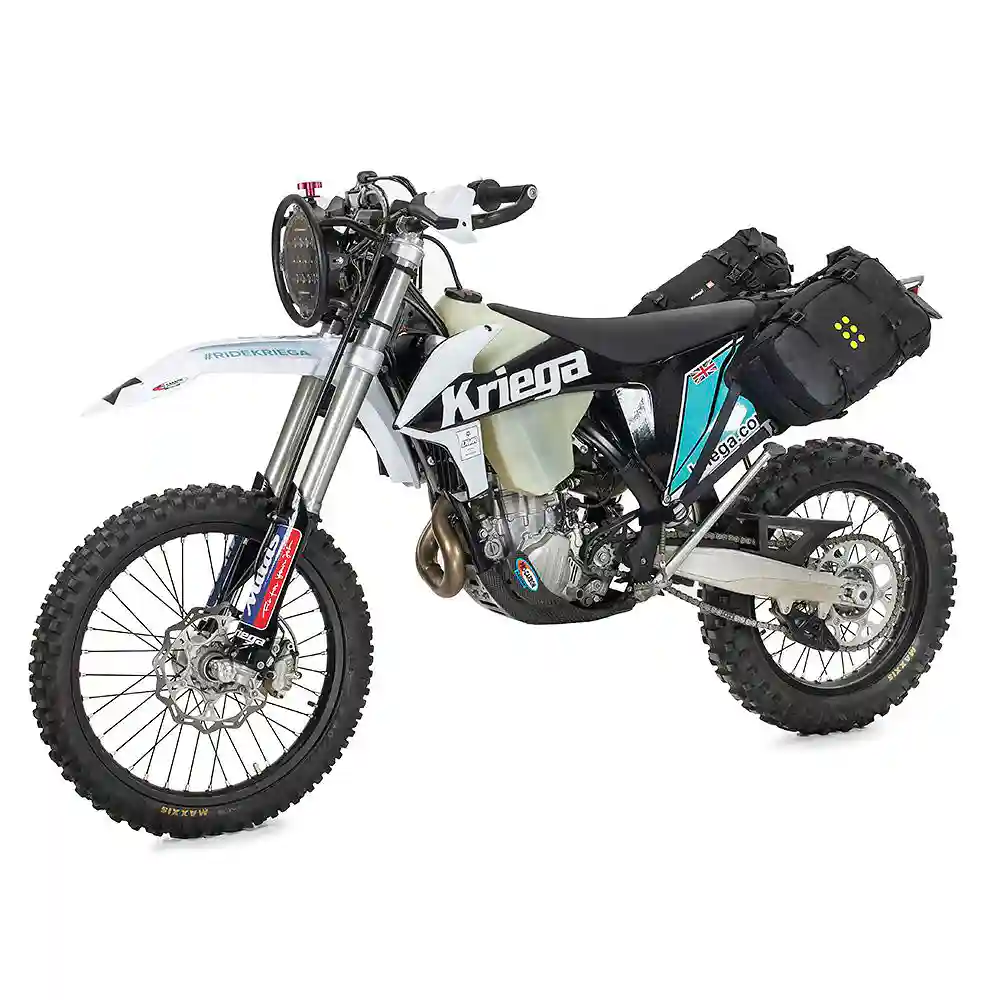 Vista frontal y diseño de calota del Base-OS DIRTBIKE - Moto Garage Miami
