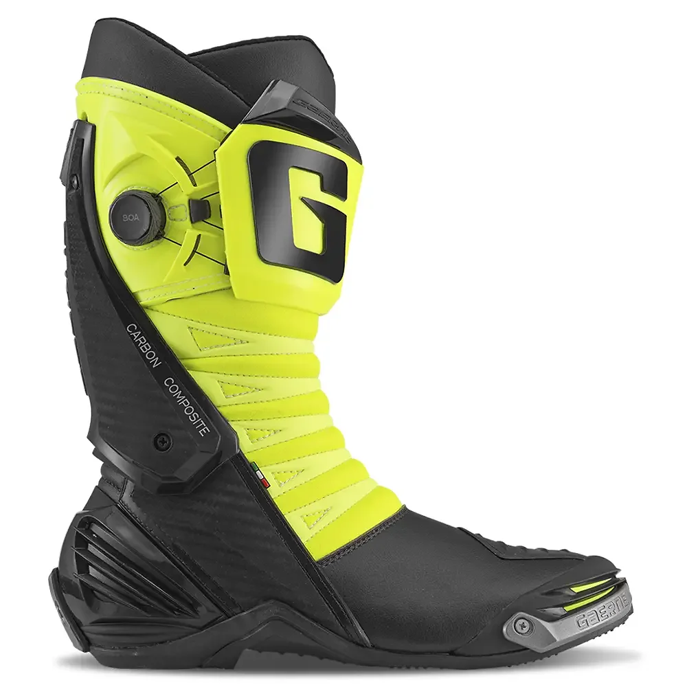 Materiales y estética visual de la versión Negro/Amarillo, 12 del GP1 LS - Moto Garage Miami