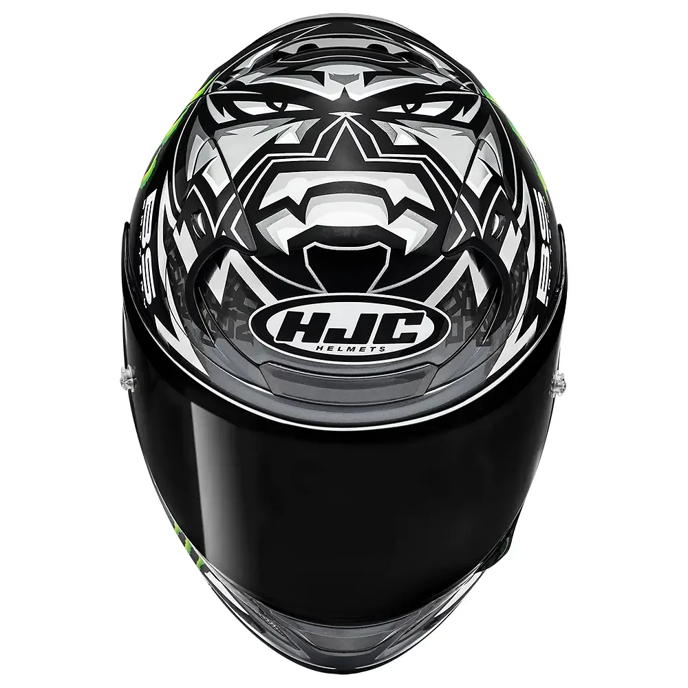 Perfil aerodinámico y sistema de ventilación del RPHA 12N QUARTARARO REPLICA NEGRO / Casco HJC - Moto Garage Miami