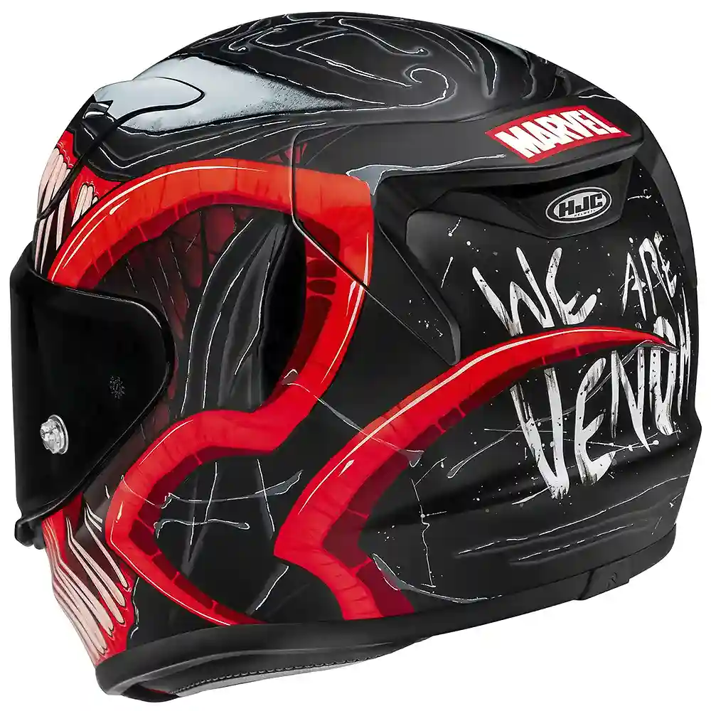 Vista frontal y diseño de calota del RPHA 12N VENOM III / Casco HJC - Moto Garage Miami