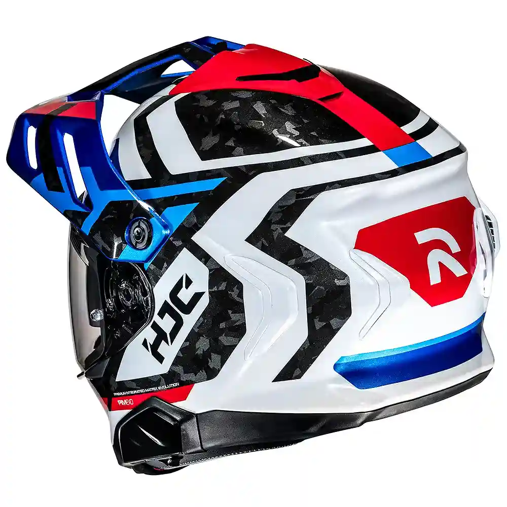 Primer plano de la construcción y material del RPHA 60 Dakar / Casco HJC - Moto Garage Miami