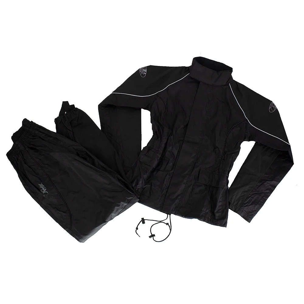 Acabado de fábrica en color Negro/Negro, 1 DIVA para el Traje de lluvia de 2 Piezas RS-2 (Mujer) - Moto Garage Miami