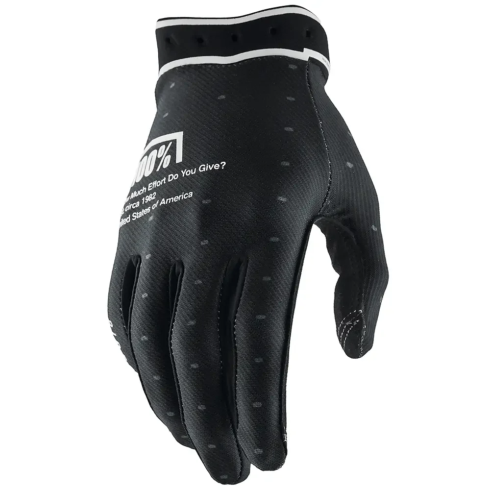 Toma estructural y acabado gráfico Negro, 2XL del modelo Ridefit 2 / Guantes 100% - Moto Garage Miami