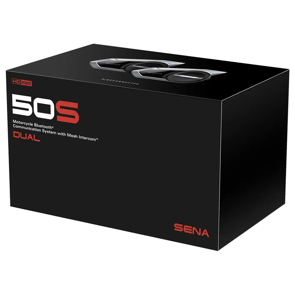 Caja del sistema de comunicación Bluetooth Sena 50S Dual con Mesh Intercom y altavoces HD