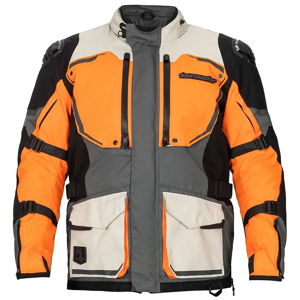 Detalle de pintura y diseño en tonalidad Naranja/Arena, M del THE TREK ADV Chaqueta - Moto Garage Miami