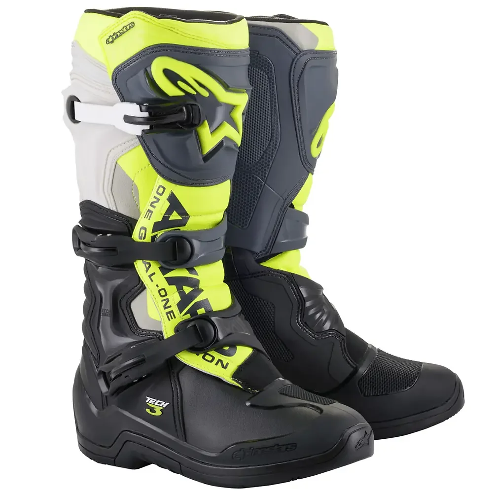 Acabado de fábrica en color Negro/Gris Frío/Amarillo/Fluorescente, 16 para el Tech 3 Botas - Moto Garage Miami