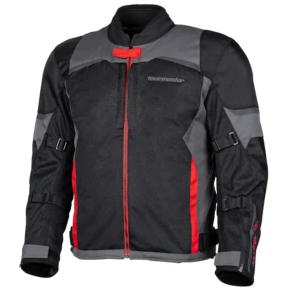 Detalle de pintura y diseño en tonalidad Negro/Gris/Rojo, 3XL del INTAKE AIR Chaqueta - Moto Garage Miami