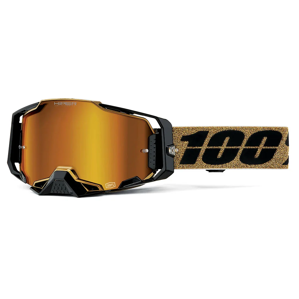 Toma estructural y acabado gráfico Espejo Hiper Rojo, Glory del modelo Goggles 100% ARMEGA LENTES HIPER - Moto Garage Miami